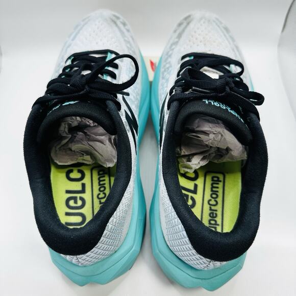 Size 8 - New Balance FuelCell SuperComp Trainer v3 White Cyber Jade Silver - Picture 5 of 8